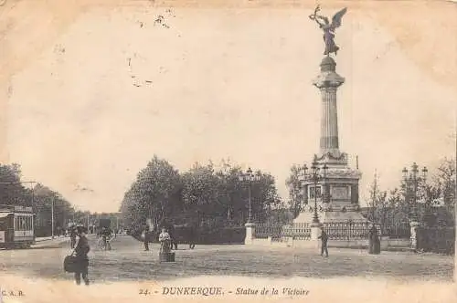 A821 Frankreich 1916 Dunkerque Victory Statue Vintage Postkarte