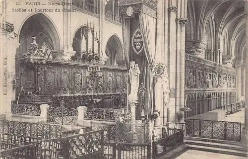 A821 Frankreich Paris Notre Dame Stalles et Pourtour du Choeur Kirche Postkarte