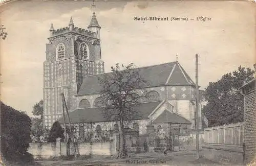 A822 Frankreich Saint Blimont l'eglise Kirche Vintage Postkarte