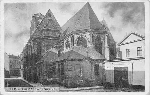 A822 Frankreich Lille Eglise Ste Katharinenkirche Vintage Postkarte