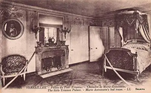A824 Frankreich Versailles Kleines Trianon Schloss Marie Antoinettes Schlafzimmer Postkarte