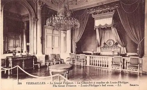 A824 Frankreich Versailles Großes Trianon Louis-Philippes Schlafzimmer Postkarte