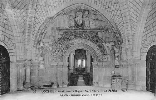A821 Frankreich Loches Saint Ours Stiftskirche Die Veranda Vintage Postkarte