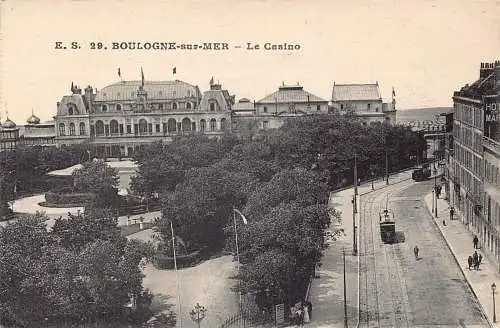 A820 Frankreich Boulogne-sur-Mer Casino Straßenbahn Vintage Postkarte