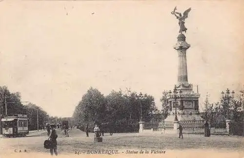 A820 Frankreich Dunkerque Statue de la Victorie Vintage Postkarte
