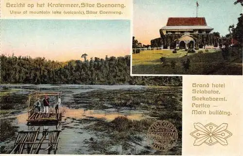 L281 Indonesien Niederländisch-Ostindien Hotel Bergsee Sitoe Goenoeng Postkarte