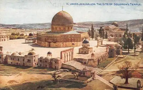 L285 Israel Jerusalem Die Stätte des Tempels Salomos alte Postkarte