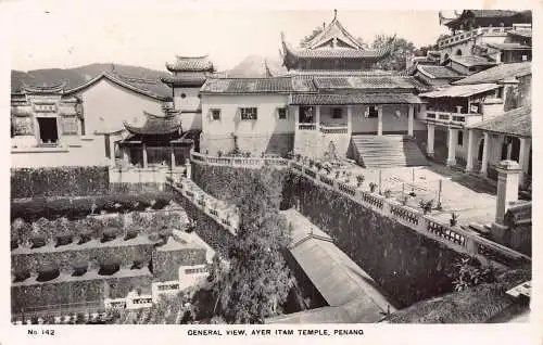 A831 Malaysia Penang Gesamtansicht Ayer Itam Tempel Vintage Postkarte
