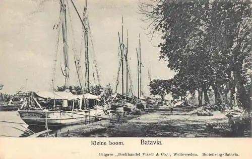 L281 Indonesien Niederländisch Ostindien Kleine Boom Batavia Schiffe Postkarte
