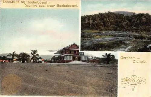 L281 Indonesien Niederländisch-Ostindien Landsitz bei Soekaboemi Dschungel Postkarte