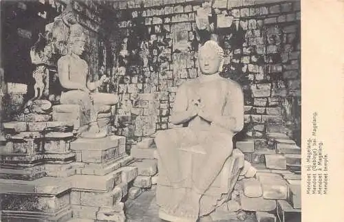 L282 Indonesien Niederländisch Ostindien Mendoet Tempel Statuen Postkarte