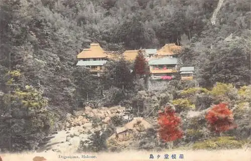 L277 Japan Dogashima Hakone Häuser Wald Vintage Postkarte
