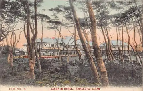L276 Japan Kaihin-in Hotel Kamakura Bäume Vintage Postkarte