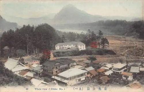 L275 Japan Panoramablick auf Nikko Vintage Postkarte