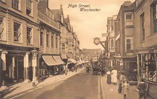 A023 England Winchester High Street Vintage Postkarte