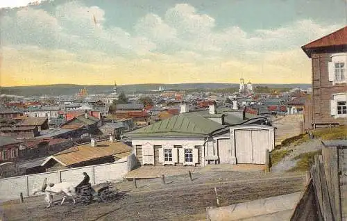 A024 Russland Irkutsk Blick vom russischen Berg Vintage Postkarte