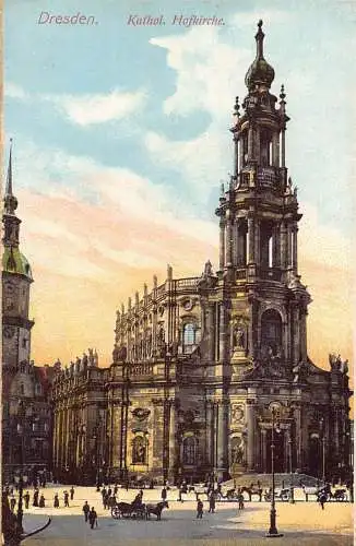 A020 Deutschland Dresden Katholische Kirche Vintage Postkarte