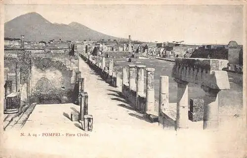 A018 Italien Pompeji Foro Civile Forum Ruinen Vintage Postkarte