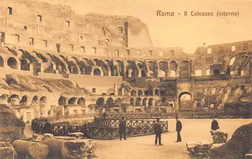A017 Italien Rom Innenraum Kolosseum Vintage Postkarte