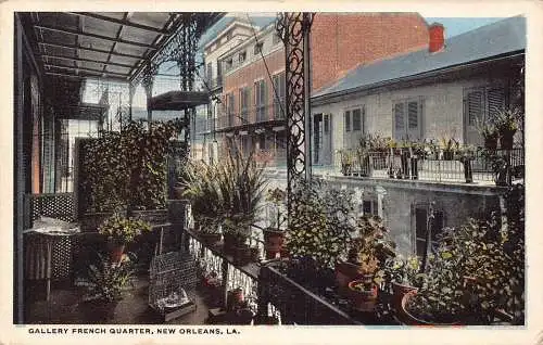 A025 US New Orleans Louisiana Gallery French Quarter Vintage Postkarte