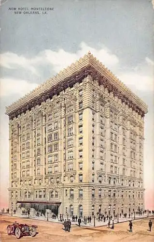 A025 US New Orleans Louisiana New Hotel Monteleone Auto Oldtimer Postkarte