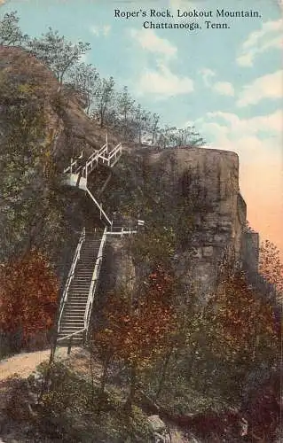 A025 US Tennessee Chattanooga Roper's Rock Lookout Mountain Vintage Postkarte