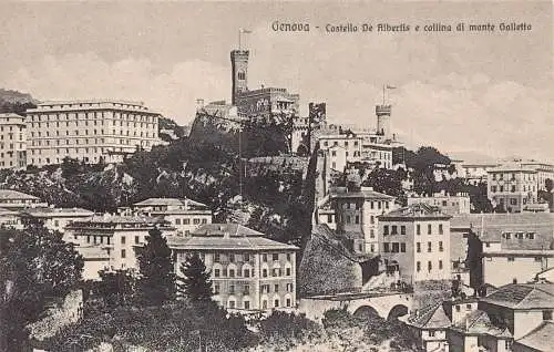 A017 Italien Genua Genua De Albertis Schloss Collina di monte Galletto Postkarte