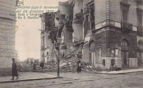 A016 Italien Messina Erdbebenkatastrophe 1908 Regie Poste e Telegrafi Postkarte