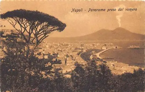 A015 Italien Neapel Napoli Panorama preso dal vomero Vintage Postkarte