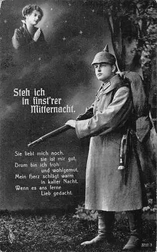 L284 Deutschland 1916 WWI Soldatenlied Vintage Feldpostkarte