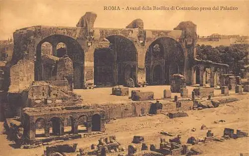 A015 Italien Rom Avanzi della Basilica di Constantino presa del Palatino Postkarte