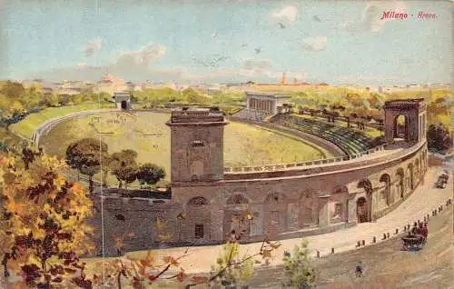 A017 Italien Milano Milan Arena Vintage Postkarte