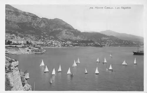 L117 Monaco Monte-Carlo Les Regates Segelboote Vintage Postkarte