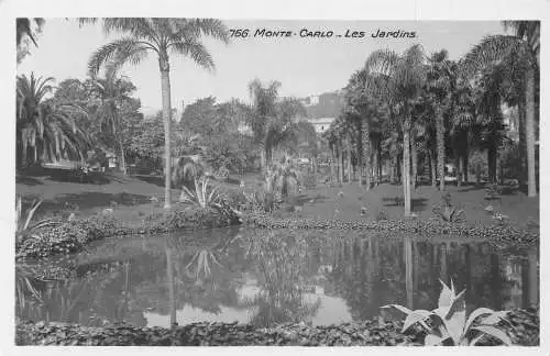 L117 Monaco Monte-Carlo Les Jardins Gärten Pfundsee Vintage Postkarte