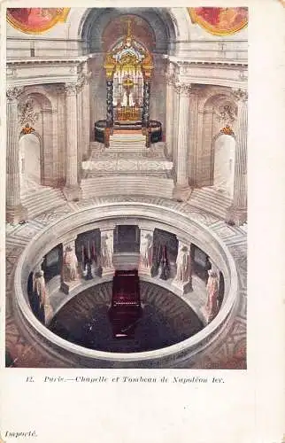 L118 Frankreich Paris Kapelle und Grab Napoleons Innenraum Vintage Postkarte