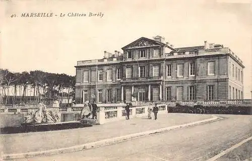 A827 Frankreich Schloss Marseille Schloss Borely Vintage Postkarte