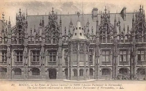 A827 Frankreich Rouen Gericht antikes Parlament der Normandie Vintage Postkarte