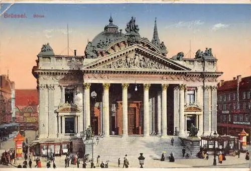 L116 Belgien 1917 Feldpost 1. Weltkrieg Brüsseler Burentheater Vintage Postkarte