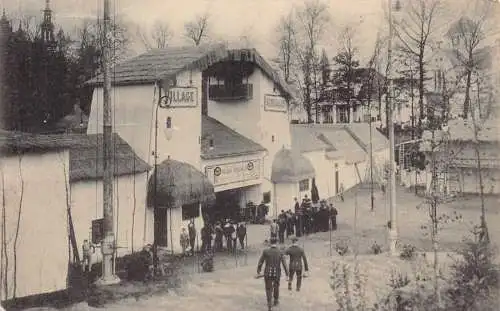 L116 Belgien 1910 Weltausstellungsdorf Brüssel Vintage Postkarte