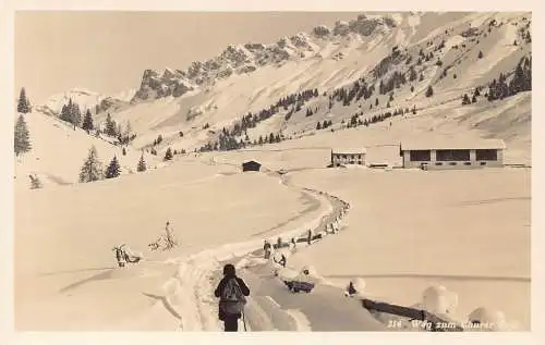 L100 Schweiz Weg zum Churer Joch Traveler Mountain Vintage Postkarte