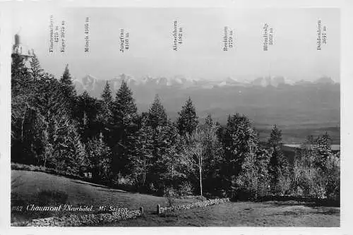 L100 Schweiz Chaumont Neuenburg Gipfel Höhen Vintage Postkarte