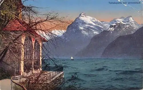 L100 Schweiz 1926 Tellskapelle mit Urirotstock Kapelle mit Vintage Postkarte
