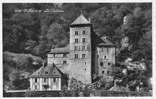 L099 Schweiz Schloss St Maurice le Chateau Vintage Postkarte