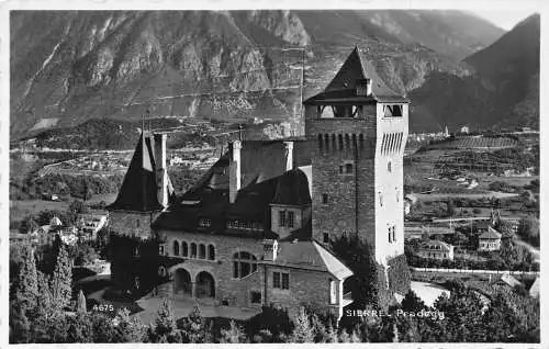 L099 Schweiz Schloss Sierre Pradegg Vintage Postkarte
