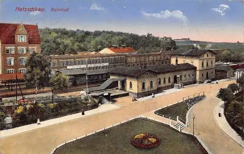 L115 Deutschland Netzschkau 1919 Bahnhof Bahnhof Postkarte