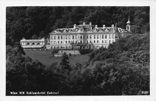 L098 Österreich 1936 Wien Schlosshotel Cebenzl Hotel Palace Vintage Postkarte