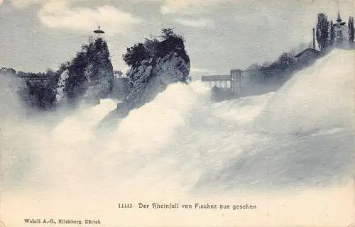 L045 Schweiz 1907 Der Rheinfall Von Fischez aus gesehen alte Postkarte