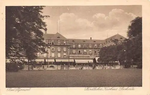 L046 Deutschland Bad Pyrmont Fürstliches Kurhaus Parkseite Vintage Postkarte