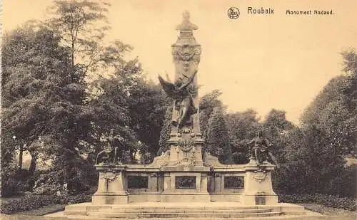 L047 Frankreich Roubaix Nadaud Denkmal Vintage Postkarte