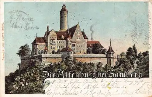 L046 Deutschland 1904 Bayern Die Altenburg bei Schloss Bamberg Litho Postkarte